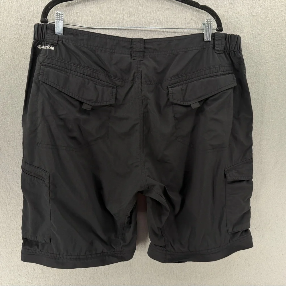 Columbia Cargo Shorts Mens 40 Black‎ Ripstop Omni-Shade Wick UPF 50 Hiking Trail